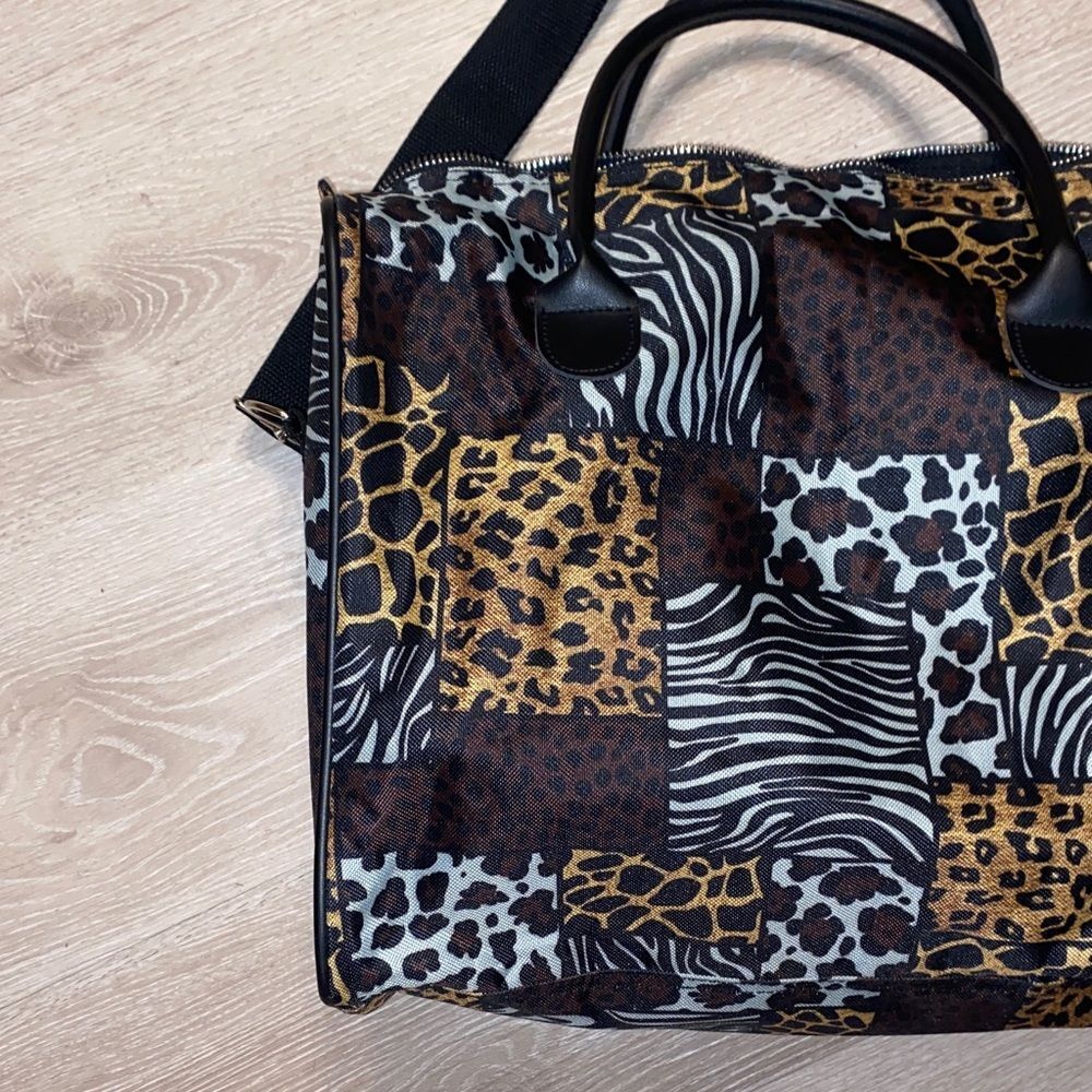 Animal Print “S” Initial Carry On Small Duffel Bag - Picture 2 of 7